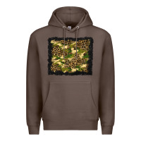 Coffee camouflage and leopard background Premium Hoodie - BundleAndBundleShop