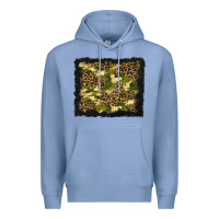 Colony Blue camouflage and leopard background Premium Hoodie - BundleAndBundleShop