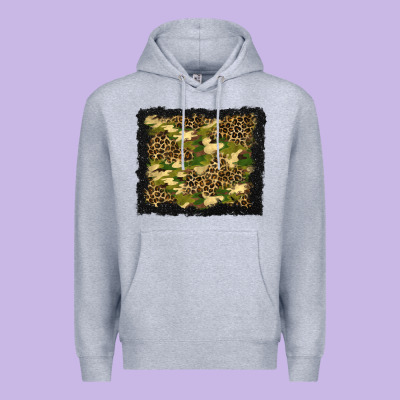Camouflage And Leopard Background Premium Hoodie Designed By Bundleandbundleshop