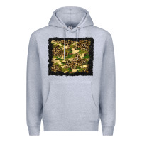 Heather Grey camouflage and leopard background Premium Hoodie - BundleAndBundleShop