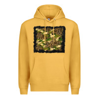 Mustard camouflage and leopard background Premium Hoodie - BundleAndBundleShop