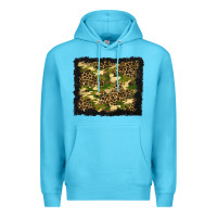 Ocean Blue camouflage and leopard background Premium Hoodie - BundleAndBundleShop