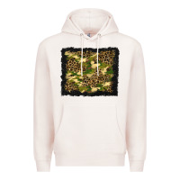 Pale Pink camouflage and leopard background Premium Hoodie - BundleAndBundleShop