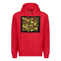 Red camouflage and leopard background Premium Hoodie - BundleAndBundleShop