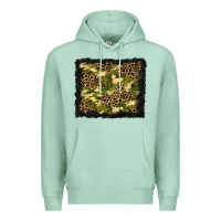Seafoam camouflage and leopard background Premium Hoodie - BundleAndBundleShop