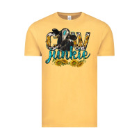 Vintage Mustard Cow Junkie with Cow Vintage Tee - texasbilliewilder
