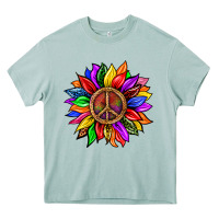 Arona Pride LGBTQ+ Sunflower With Peace Heavy Core Tee - BundleAndBundleShop