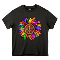 Asphalt Pride LGBTQ+ Sunflower With Peace Heavy Core Tee - BundleAndBundleShop