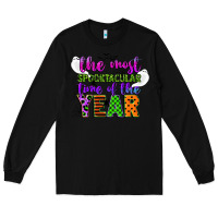Black the most spooktacular time of the year Long Sleeve Tee - CowGirlArtShop
