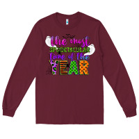 Burgundy the most spooktacular time of the year Long Sleeve Tee - CowGirlArtShop