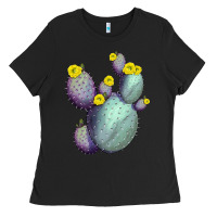 Black Opunthia Santa Rita Cactus Ladies Tee - LillyAllenDesigns