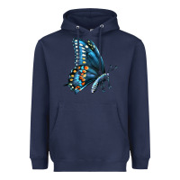 Navy Black Shallowtail Heavyweight Hoodie - LillyAllenDesigns