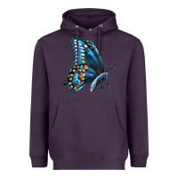 Plum Black Shallowtail Heavyweight Hoodie - LillyAllenDesigns