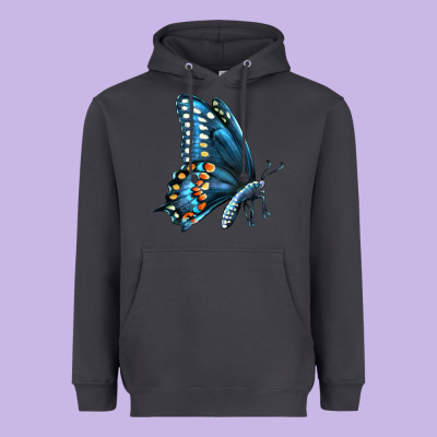 Black Shallowtail Heavyweight Hoodie Designed By Lillyallendesigns