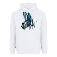 White Black Shallowtail Heavyweight Hoodie - LillyAllenDesigns
