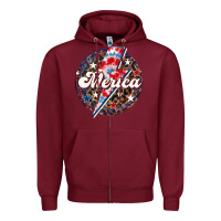 Burgundy Western Merica Patriotic 4th of July Zipper Hoodie - LillyAllenDesigns
