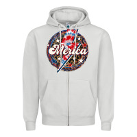 Dove Grey Western Merica Patriotic 4th of July Zipper Hoodie - LillyAllenDesigns