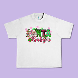 Santa Baby Pink Christmas Urban Heavy Tee Designed By Texasbilliewilder