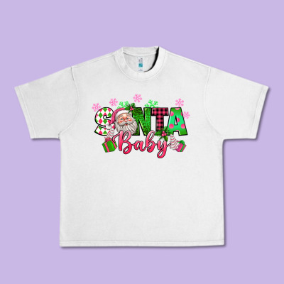 Santa Baby Pink Christmas Urban Heavy Tee Designed By Texasbilliewilder