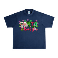 Navy santa baby pink christmas Urban Heavy Tee - texasbilliewilder