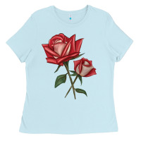 Baby Blue Love Rose Ladies Tee - LillyAllenDesigns