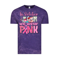 Cloud Purple In October We Wear Pink Breast Cancer Awareness Vintage Tee - texasbilliewilder