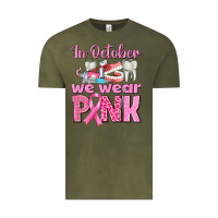 Vintage Olive In October We Wear Pink Breast Cancer Awareness Vintage Tee - texasbilliewilder
