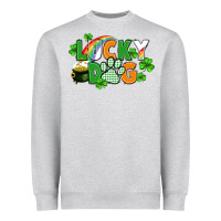Heather Grey lucky dog St. Patricks Day Heavyweight Sweatshirt - FaDigitalArtStudio