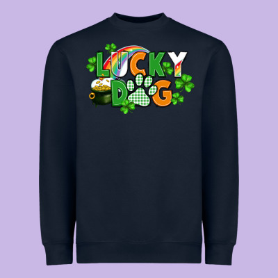 Lucky Dog St. Patricks Day Heavyweight Sweatshirt Designed By Fadigitalartstudio