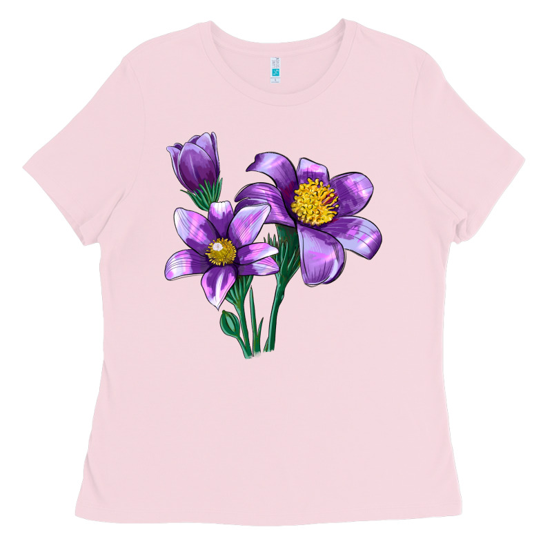 Pasque Flower Illustrations Ladies Tee by LillyAllenDesigns | Teevron