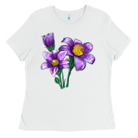 White Pasque Flower Illustrations Ladies Tee - LillyAllenDesigns