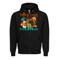 Black Falling Leaves Football Please Zipper Hoodie - LillyAllenDesigns