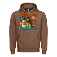 Chestnut Falling Leaves Football Please Zipper Hoodie - LillyAllenDesigns