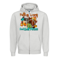 Dove Grey Falling Leaves Football Please Zipper Hoodie - LillyAllenDesigns