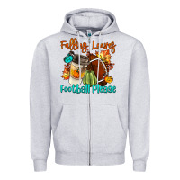 Heather Grey Falling Leaves Football Please Zipper Hoodie - LillyAllenDesigns