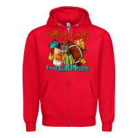 Red Falling Leaves Football Please Zipper Hoodie - LillyAllenDesigns