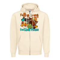 Sandshell Falling Leaves Football Please Zipper Hoodie - LillyAllenDesigns
