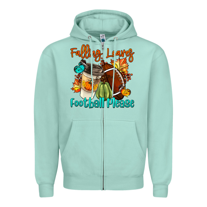 Falling Leaves Football Please Zipper Hoodie by LillyAllenDesigns | Teevron