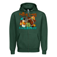 Sports Green Falling Leaves Football Please Zipper Hoodie - LillyAllenDesigns