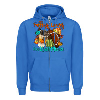 True Royal Falling Leaves Football Please Zipper Hoodie - LillyAllenDesigns
