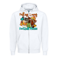 White Falling Leaves Football Please Zipper Hoodie - LillyAllenDesigns