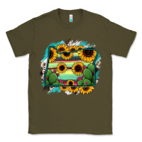 Army Green Oregon Map Sunflower Cactus Serape Classic Tee - RanaPortraitStore