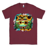 Burgundy Oregon Map Sunflower Cactus Serape Classic Tee - RanaPortraitStore