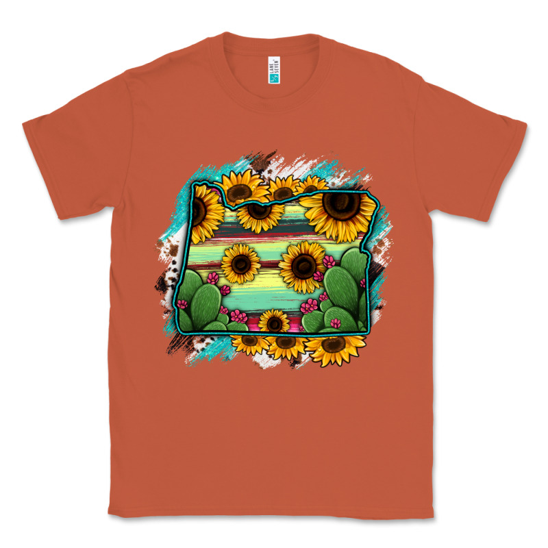 Oregon Map Sunflower Cactus Serape Classic Tee by RanaPortraitStore | Teevron