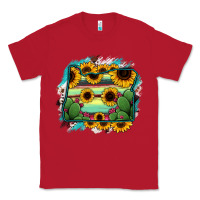 Red Oregon Map Sunflower Cactus Serape Classic Tee - RanaPortraitStore