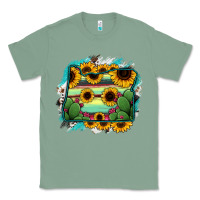 Sage Oregon Map Sunflower Cactus Serape Classic Tee - RanaPortraitStore