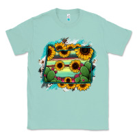 Seafoam Oregon Map Sunflower Cactus Serape Classic Tee - RanaPortraitStore