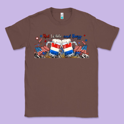 Red White And Boozy Libbey Glass Classic Tee Designed By Ranaportraitstore
