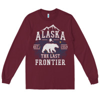 Burgundy Alaska The Last Frontier Long Sleeve Tee - lanVoArt