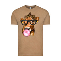 Vintage Coffee Cow Lick with Leopard Bandana Vintage Tee - texasbilliewilder